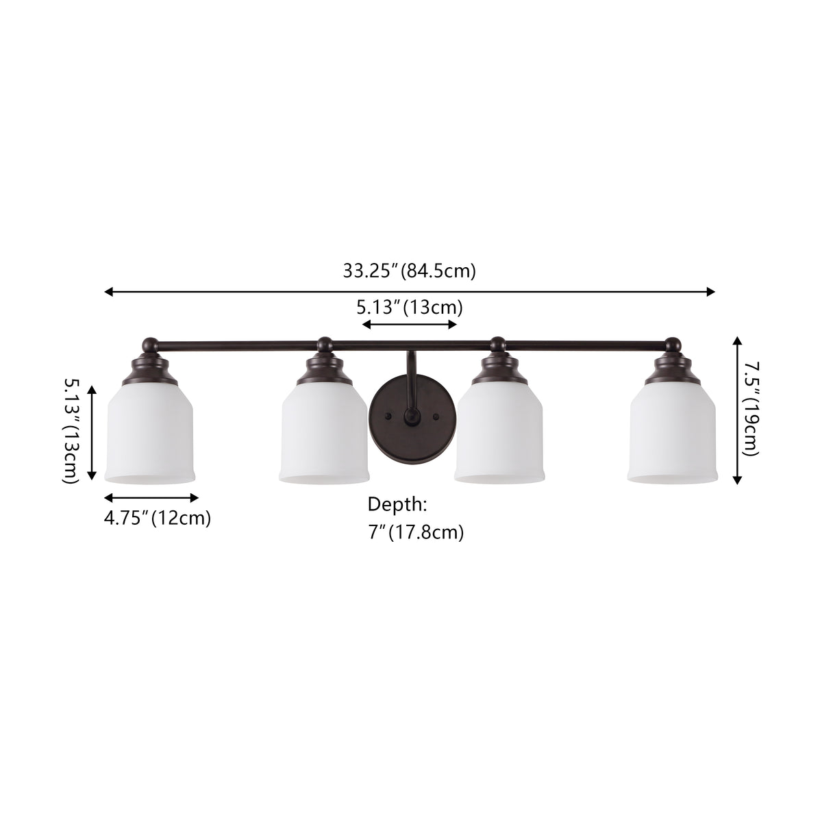 Berkley Iron/Frosted Glass Farmhouse Cottage LED Vanity Light