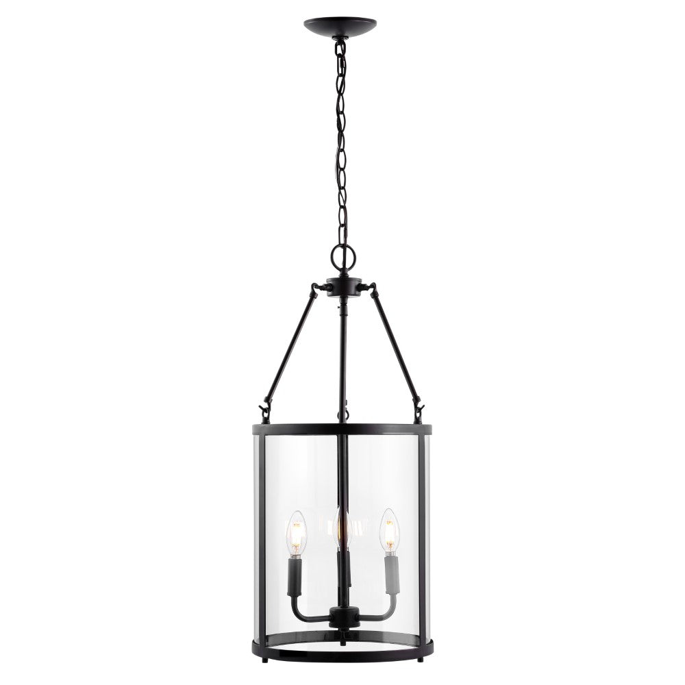 Thomas 12" Industrial Farmhouse Iron/Glass LED Pendant
