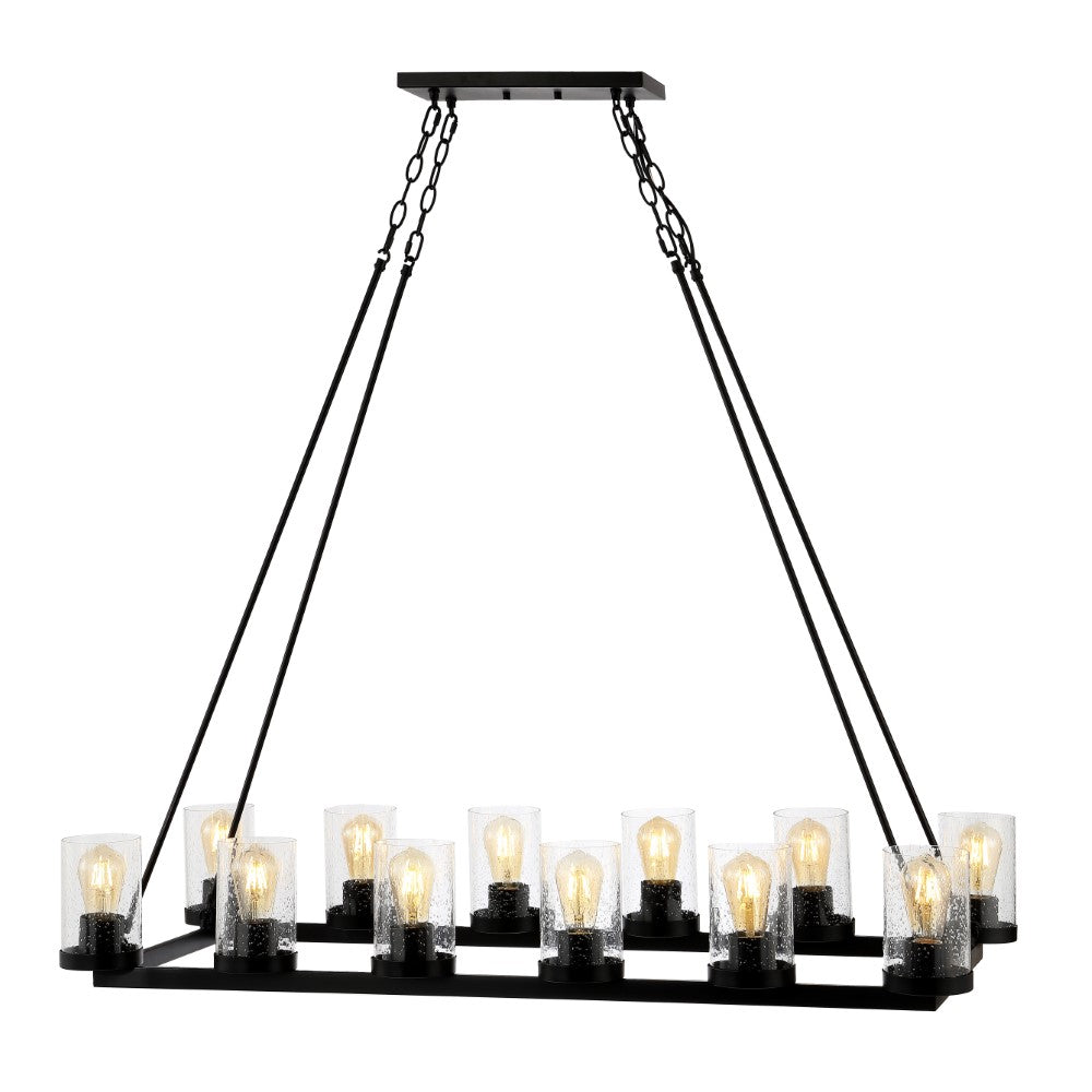Mcguire Ring 33.5" Iron/Seeded Glass Bohemian Cottae LED Chandelier