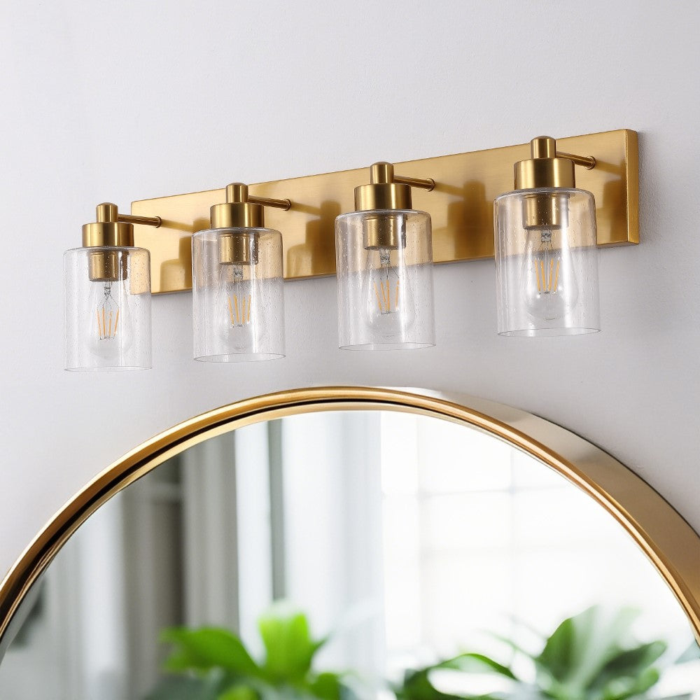 Margaret Seeded Glass/Iron Modern Contemporary LED Vanity Light