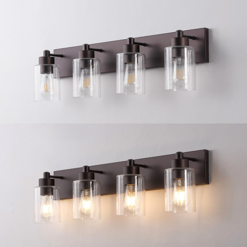 Margaret Seeded Glass/Iron Modern Contemporary LED Vanity Light