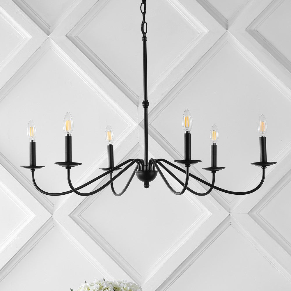 Bernice 34.75" Bohemian Farmhouse Iron LED Chandelier