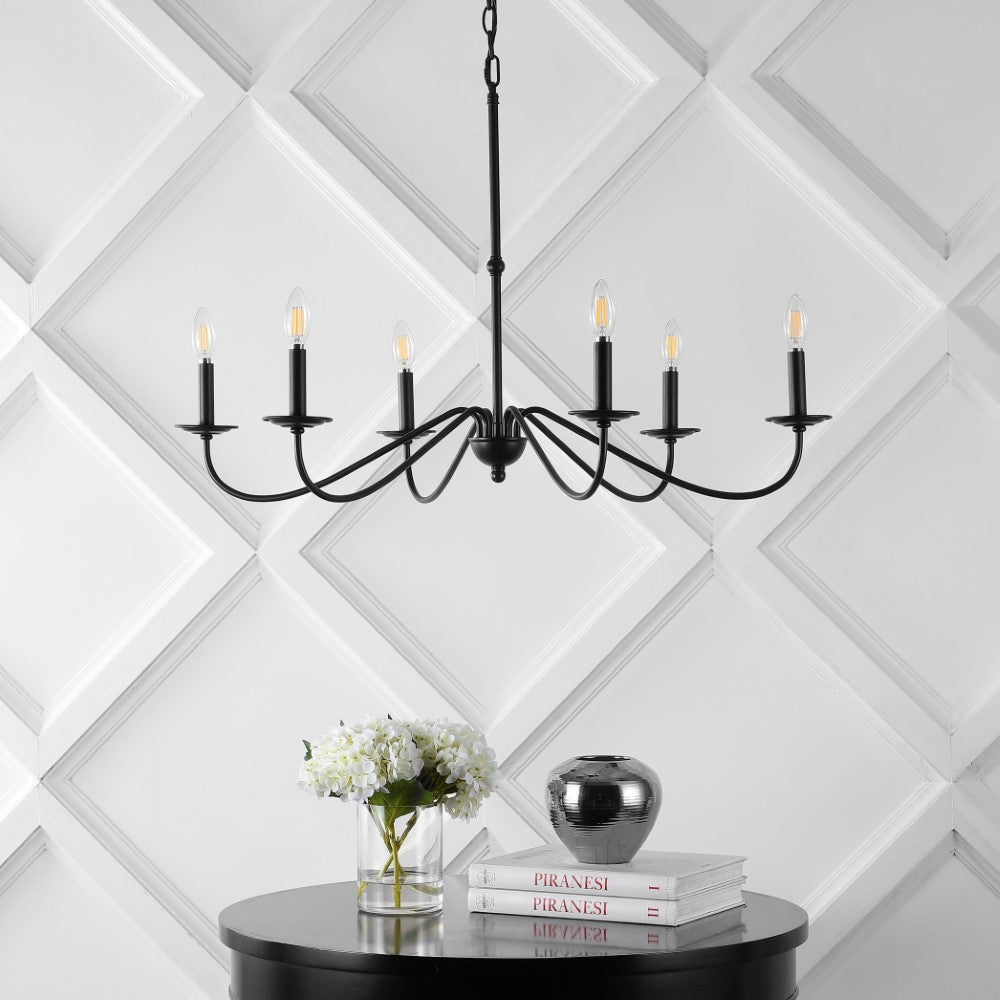 Bernice 34.75" Bohemian Farmhouse Iron LED Chandelier