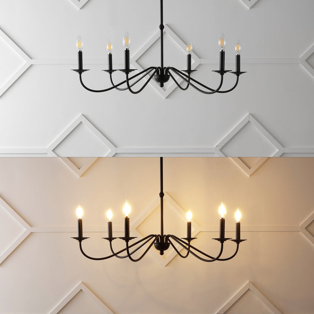 Bernice 34.75" Bohemian Farmhouse Iron LED Chandelier