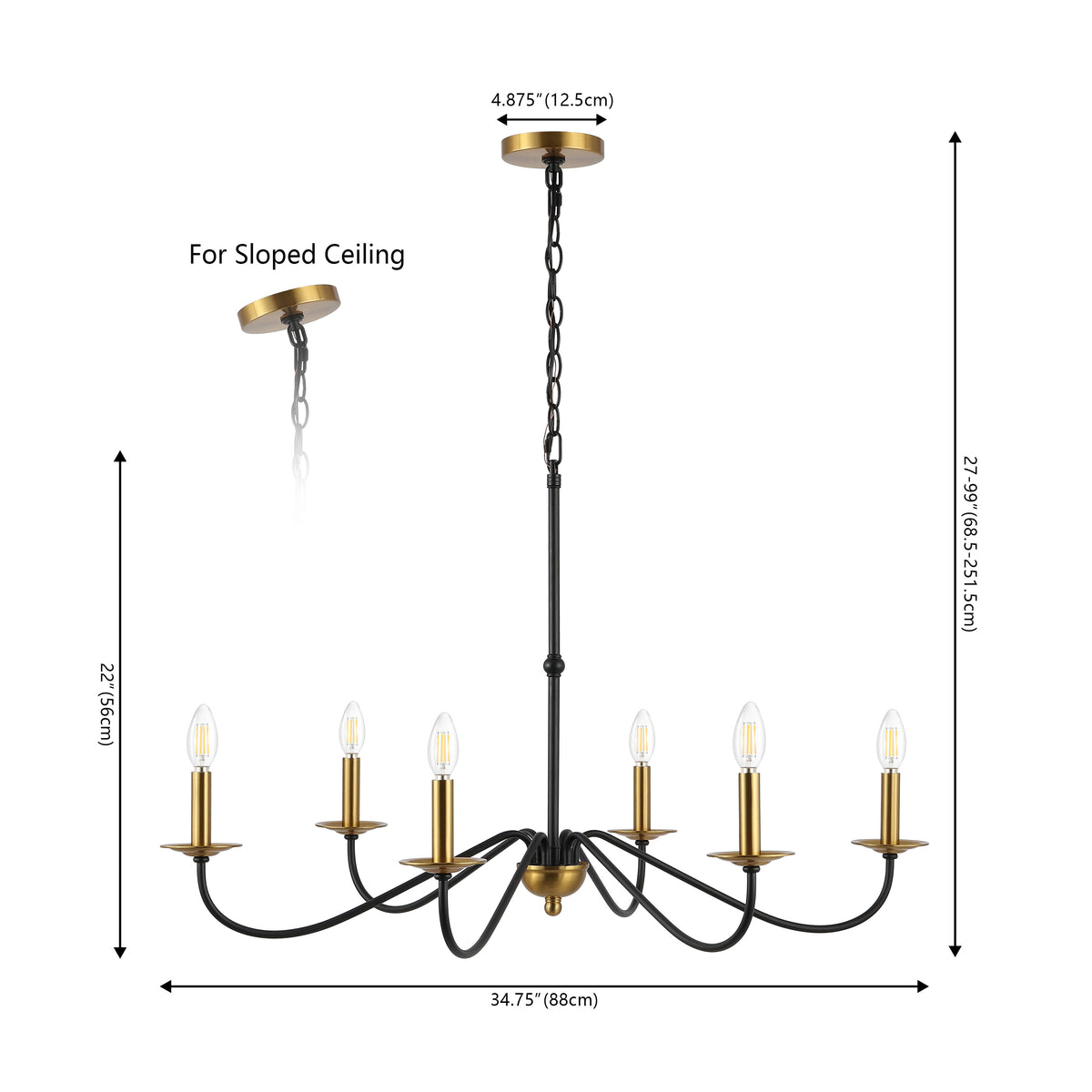 Bernice 34.75" Bohemian Farmhouse Iron LED Chandelier