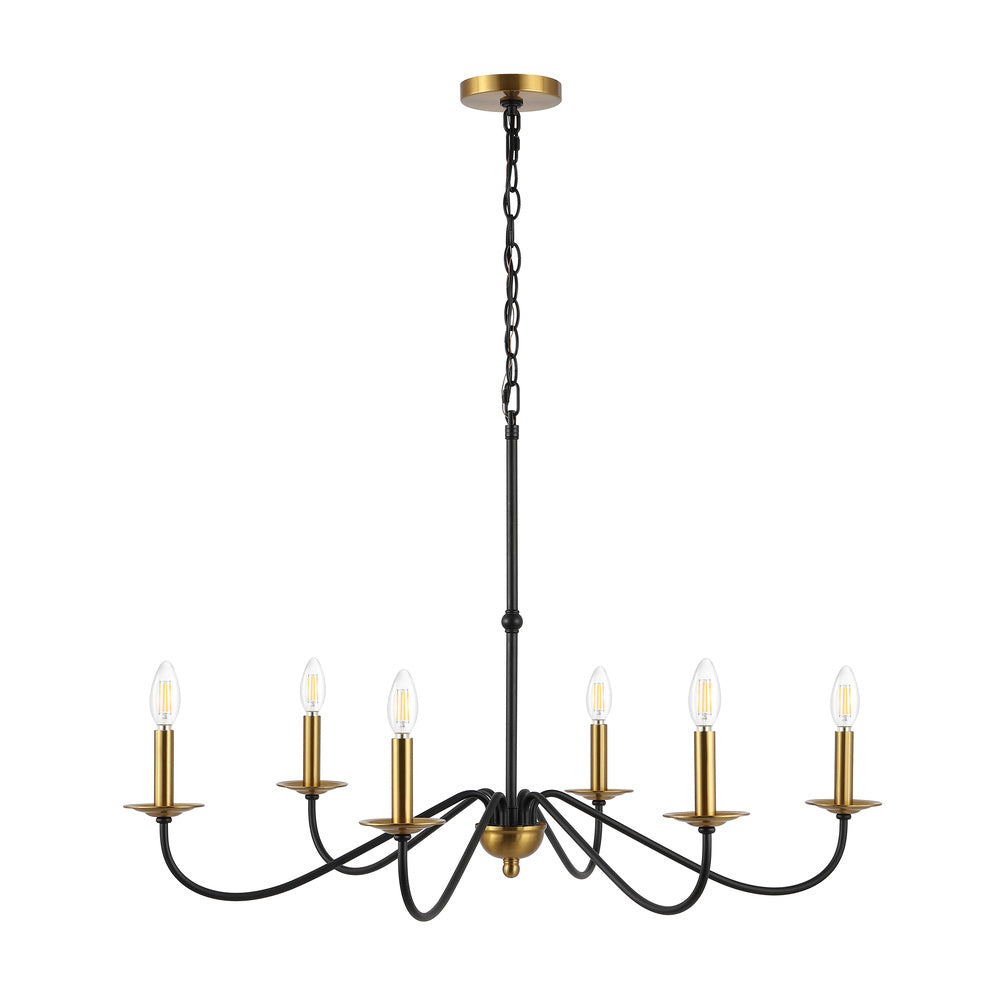 Bernice 34.75" Bohemian Farmhouse Iron LED Chandelier