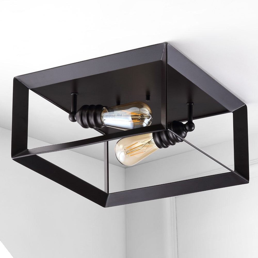 Bruckeolm 13" 2-Light Iron Modern Farmhouse LED Flush Mount