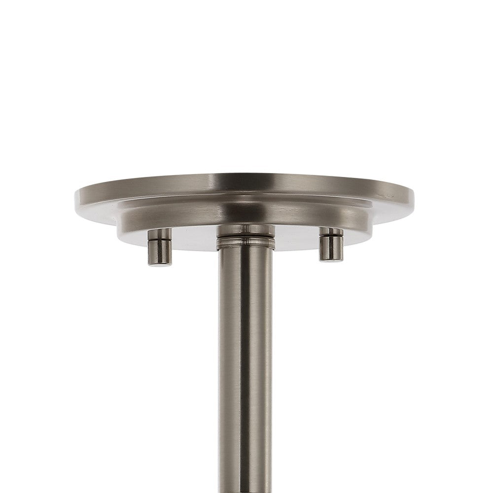 Clark 13.75" Modern Industrial Iron/Seeded Glass LED Semi Flush Mount