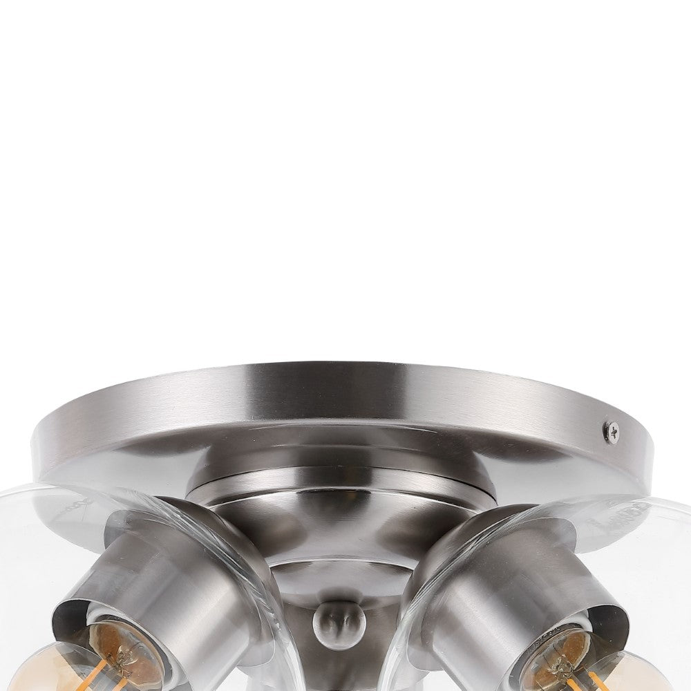 Franklin 11.5" Farmhouse Rustic Iron/Glass LED Semi Flush Mount