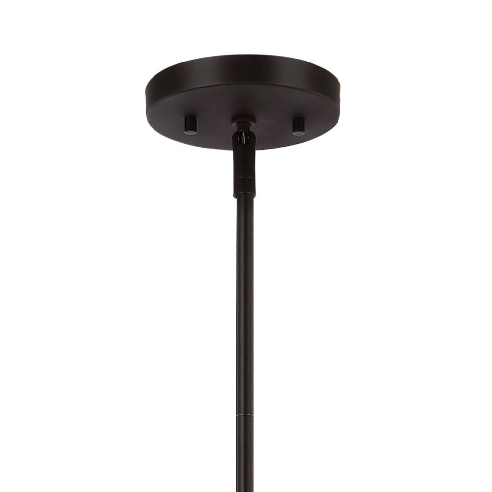 Calvin Contemporary 37.5" Industrial Farmhouse Rustic Iron/Glass Linear LED Pendant