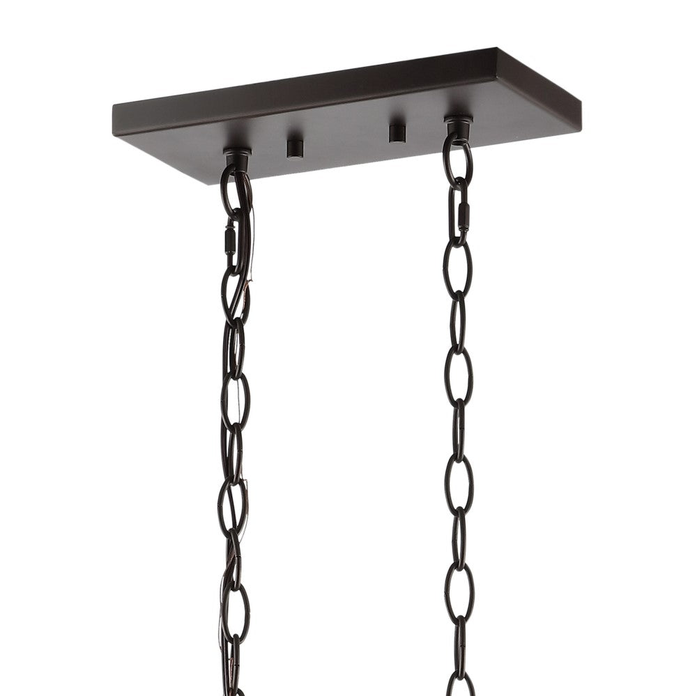 Rick 36" Industrial Farmhouse Iron/Glass Linear LED Pendant