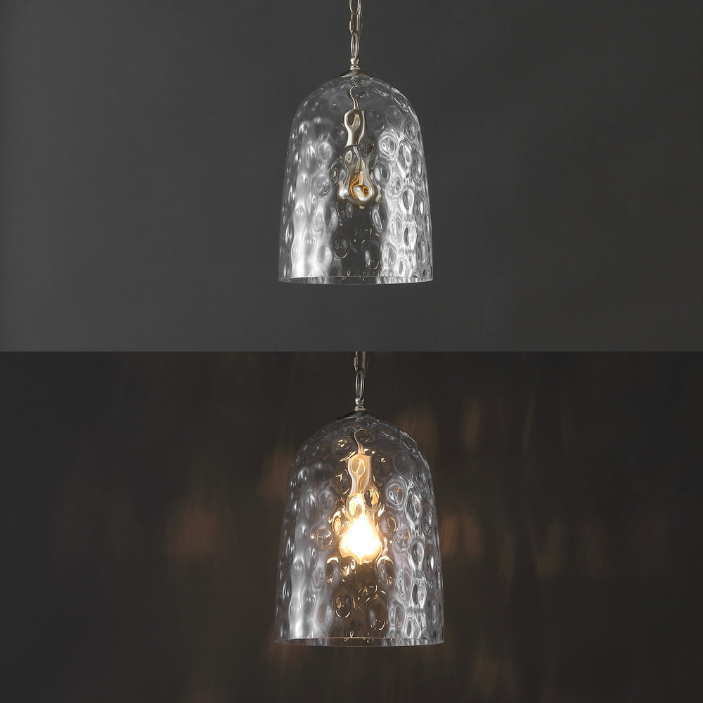 Haleigh 10" Industrial Designer Iron/Dimple Glass Dome LED Pendant