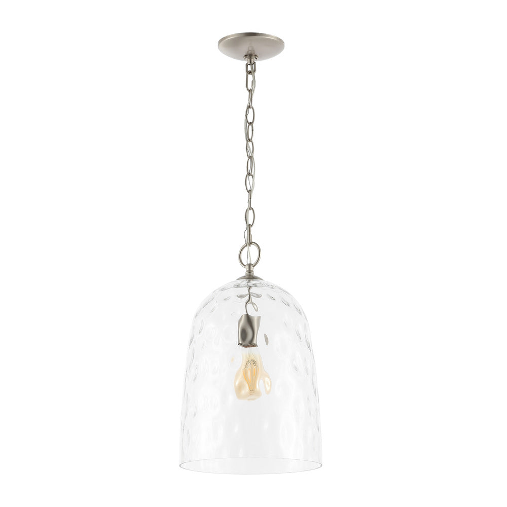 Haleigh 10" Industrial Designer Iron/Dimple Glass Dome LED Pendant