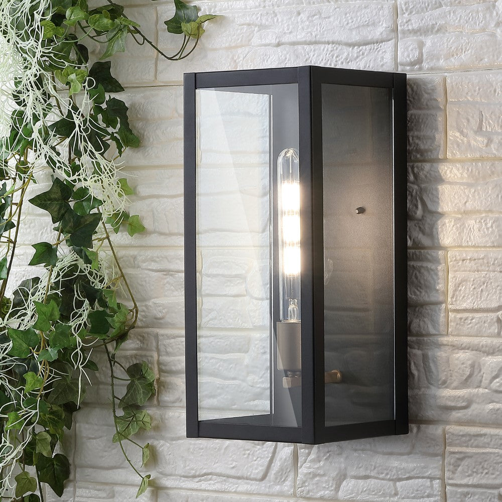 Elias 7" Iron/Glass Modern Industrial LED Outdoor Lantern