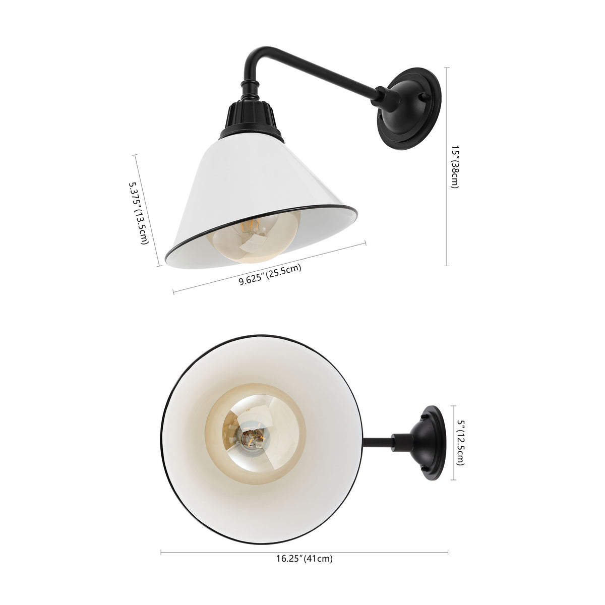 Croydon 9.63" Farmhouse Industrial Indoor/Outdoor Iron LED Gooseneck Arm Outdoor Sconce