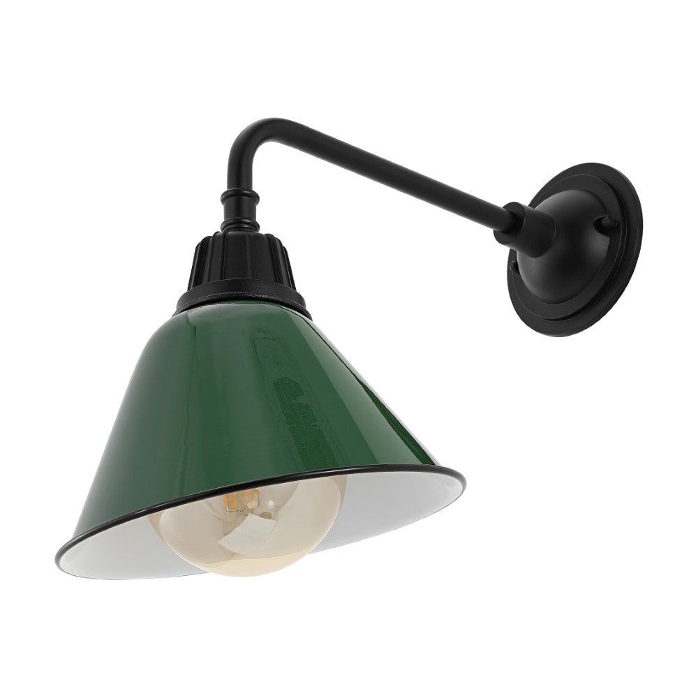 Croydon 9.63" Farmhouse Industrial Indoor/Outdoor Iron LED Gooseneck Arm Outdoor Sconce
