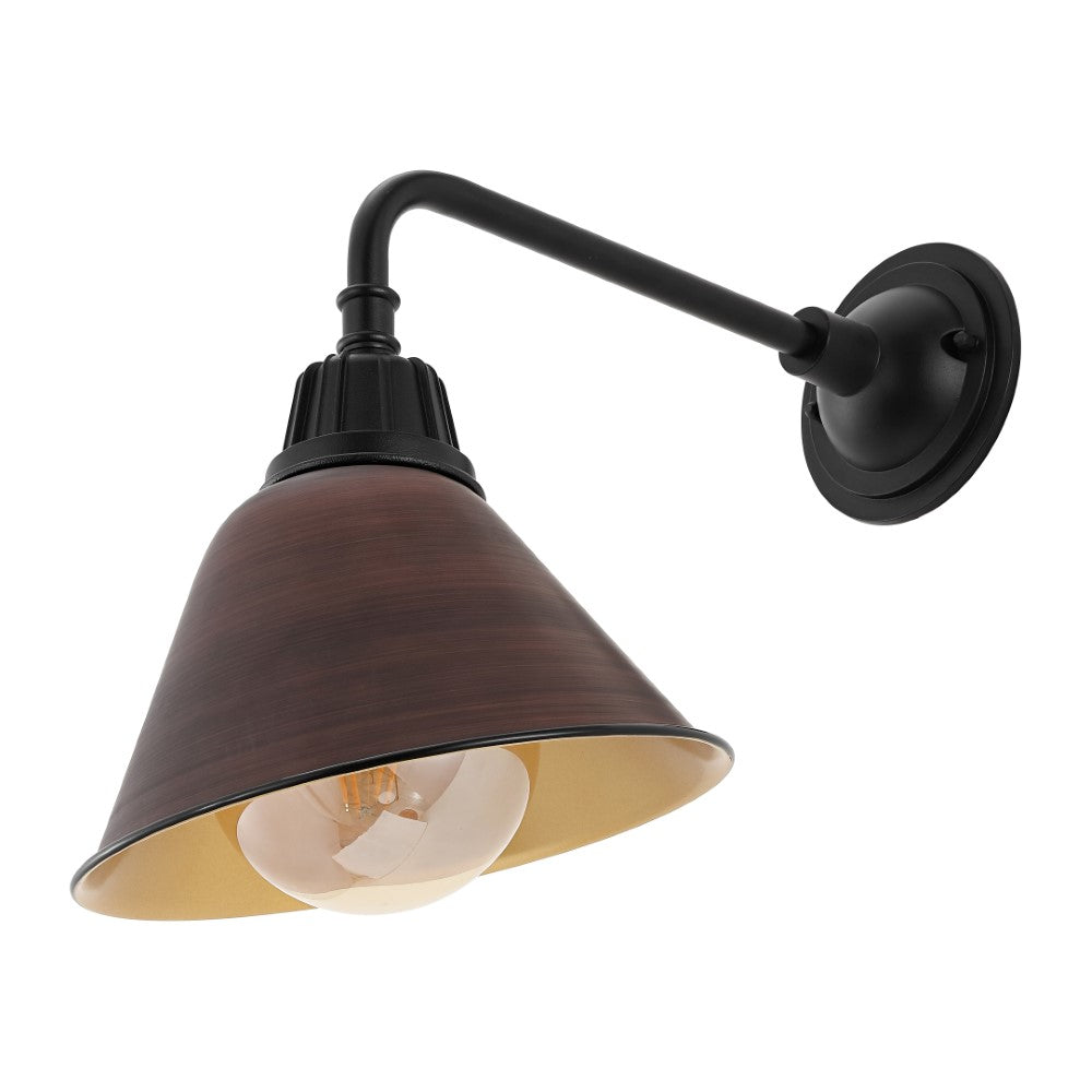 Croydon 9.63" Farmhouse Industrial Indoor/Outdoor Iron LED Gooseneck Arm Outdoor Sconce