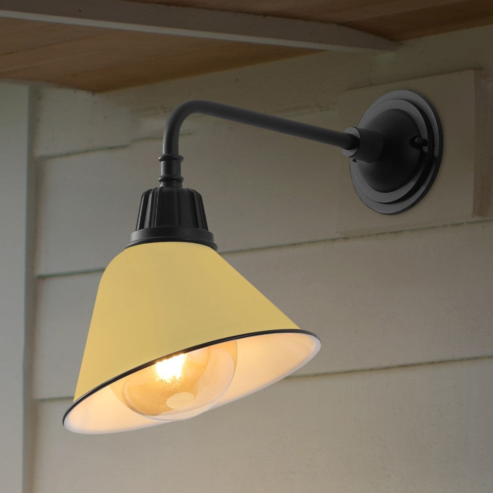 Croydon 9.63" Farmhouse Industrial Indoor/Outdoor Iron LED Gooseneck Arm Outdoor Sconce