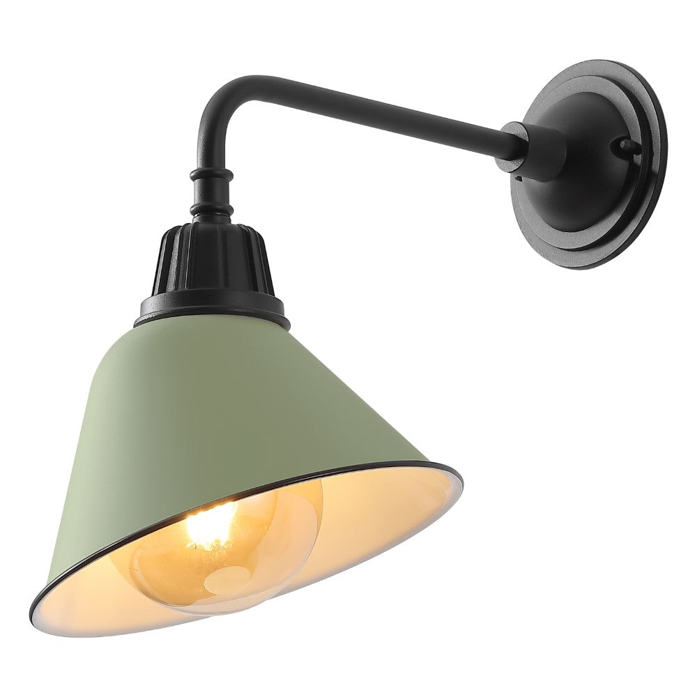 Croydon 9.63" Farmhouse Industrial Indoor/Outdoor Iron LED Gooseneck Arm Outdoor Sconce
