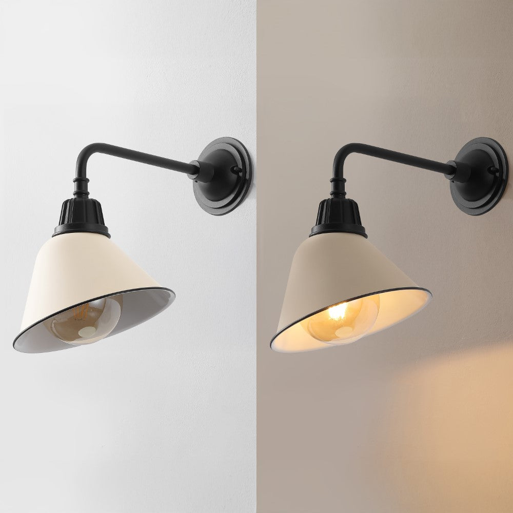 Croydon 9.63" Farmhouse Industrial Indoor/Outdoor Iron LED Gooseneck Arm Outdoor Sconce
