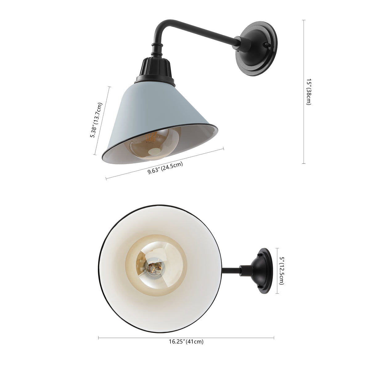 Croydon 9.63" Farmhouse Industrial Indoor/Outdoor Iron LED Gooseneck Arm Outdoor Sconce