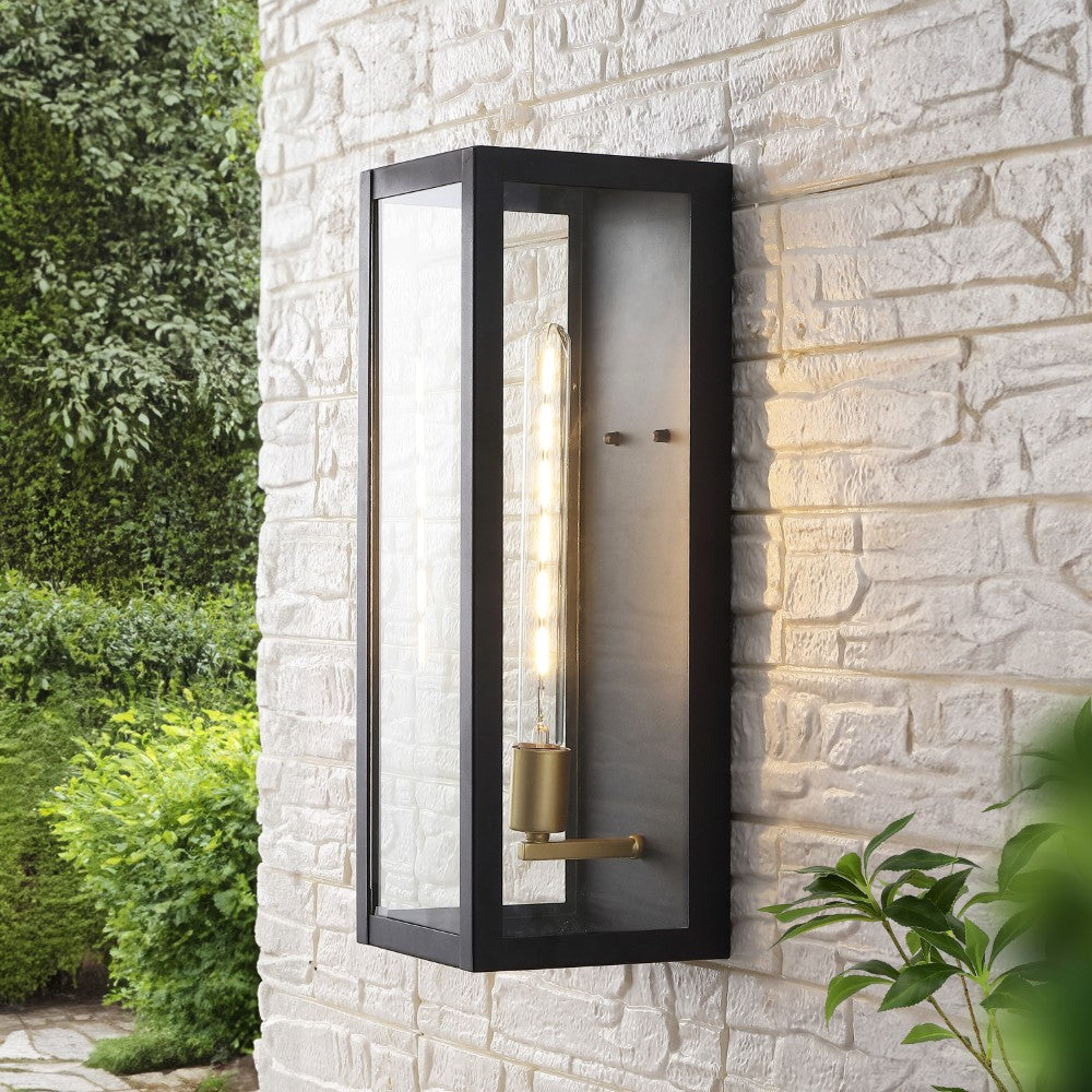 Berlin 20" Modern Industrial Indoor/Outdoor Rectangular Iron/Glass LED Outdoor Lantern