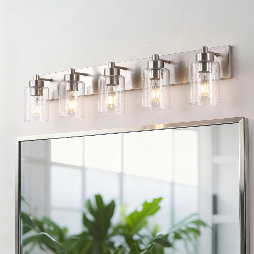 Margaret Seeded Glass/Iron Modern Contemporary LED Vanity Light