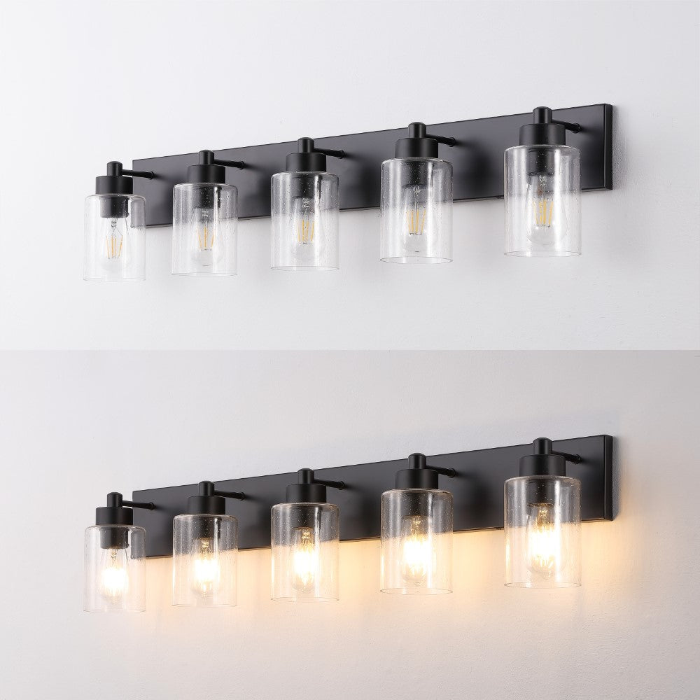 Margaret Seeded Glass/Iron Modern Contemporary LED Vanity Light