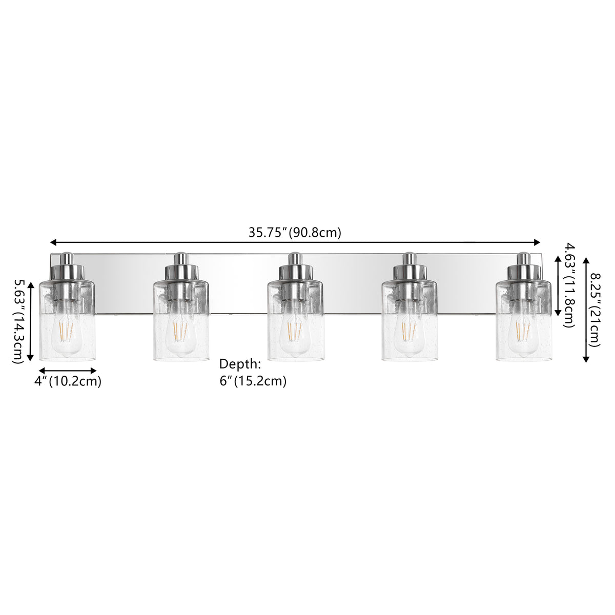 Margaret Seeded Glass/Iron Modern Contemporary LED Vanity Light