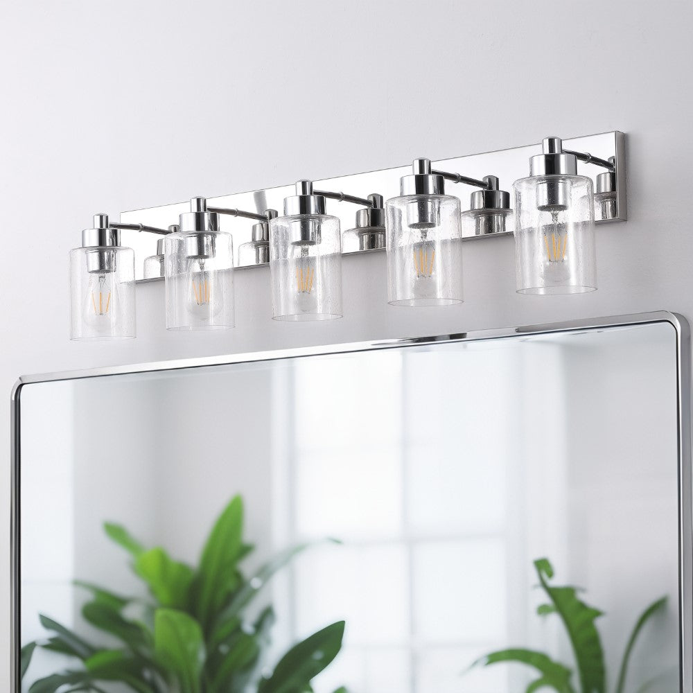 Margaret Seeded Glass/Iron Modern Contemporary LED Vanity Light