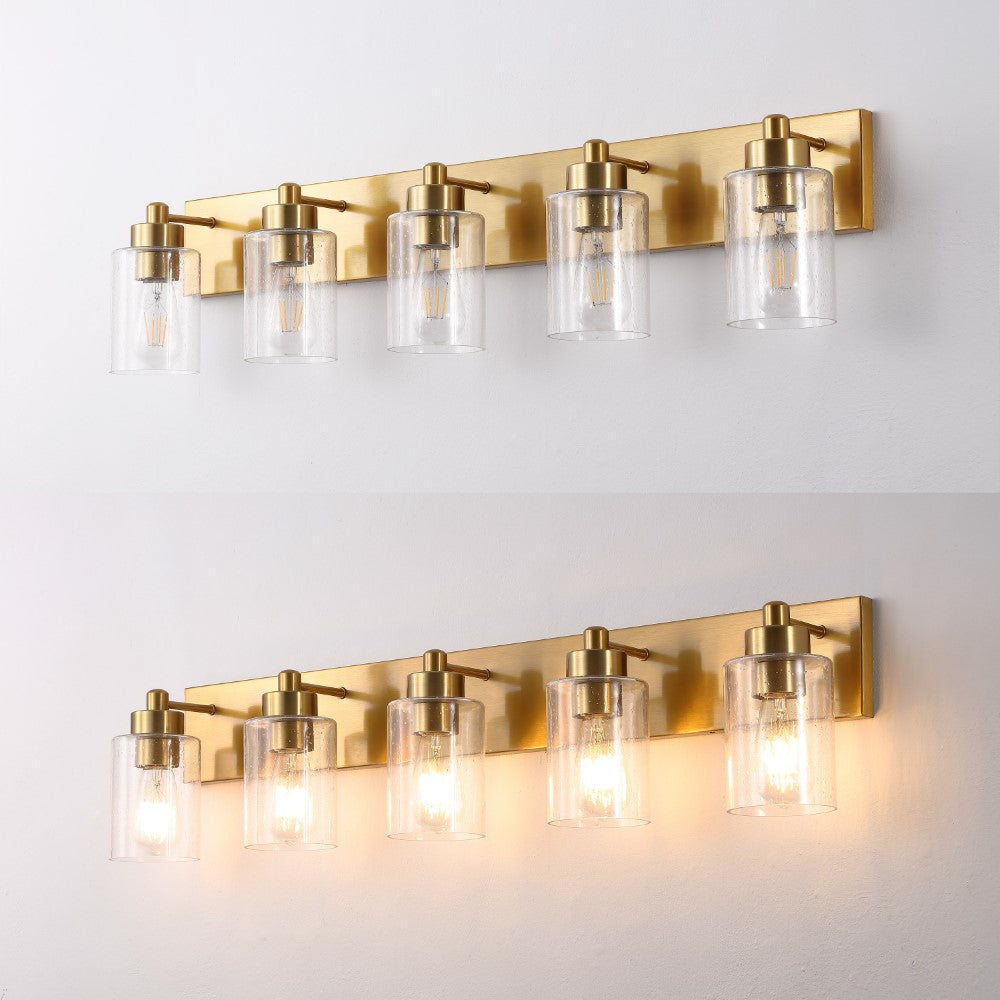 Margaret Seeded Glass/Iron Modern Contemporary LED Vanity Light