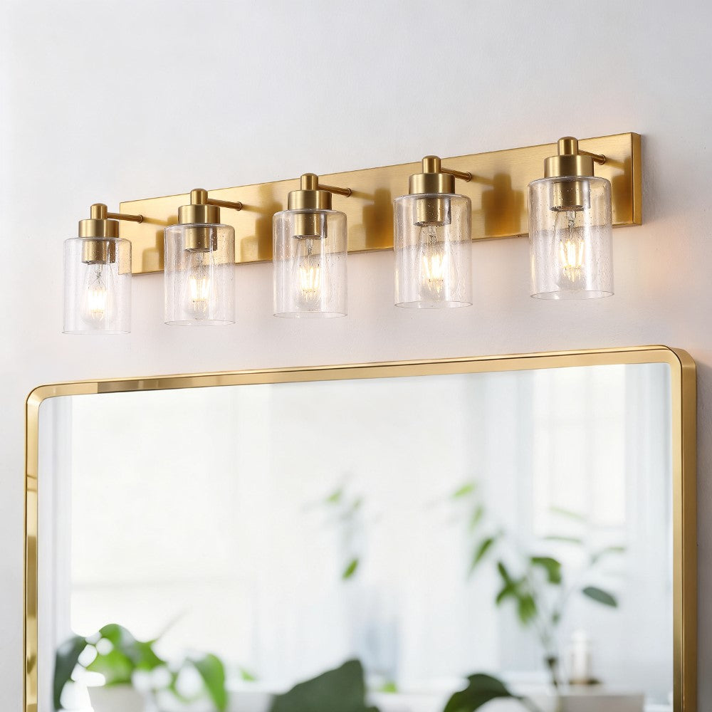 Margaret Seeded Glass/Iron Modern Contemporary LED Vanity Light