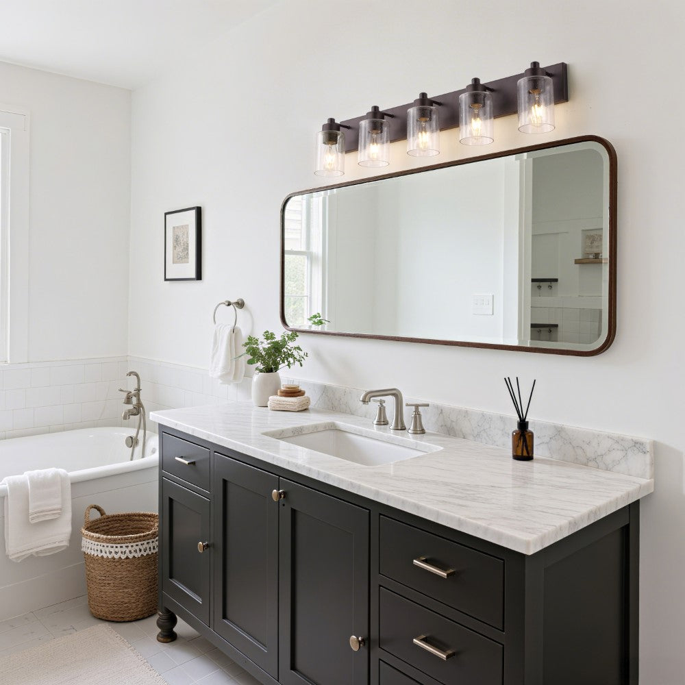 Margaret Seeded Glass/Iron Modern Contemporary LED Vanity Light