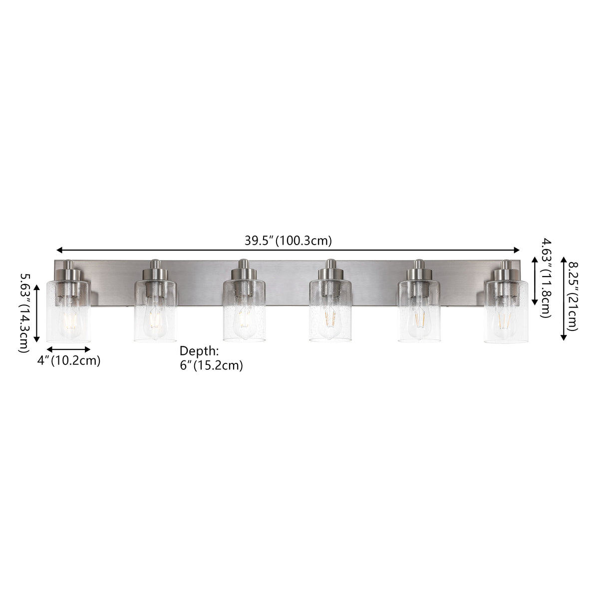 Margaret Seeded Glass/Iron Modern Contemporary LED Vanity Light