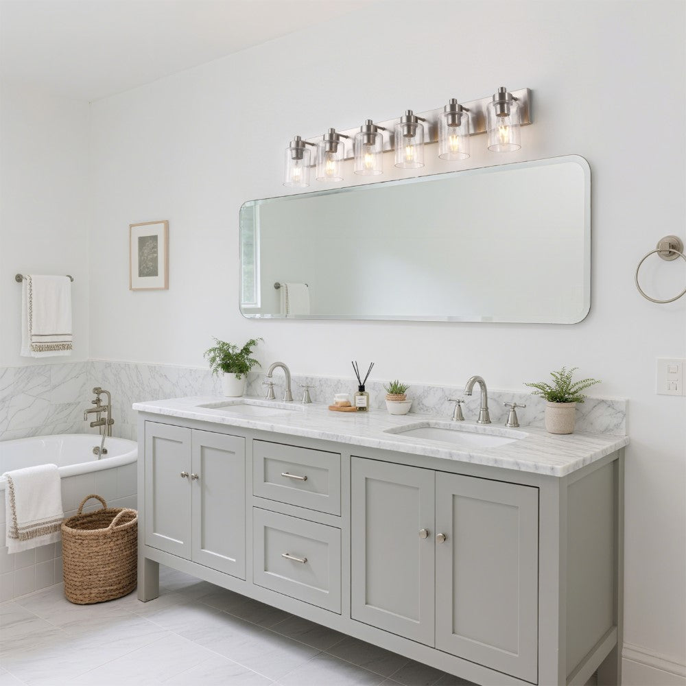 Margaret Seeded Glass/Iron Modern Contemporary LED Vanity Light