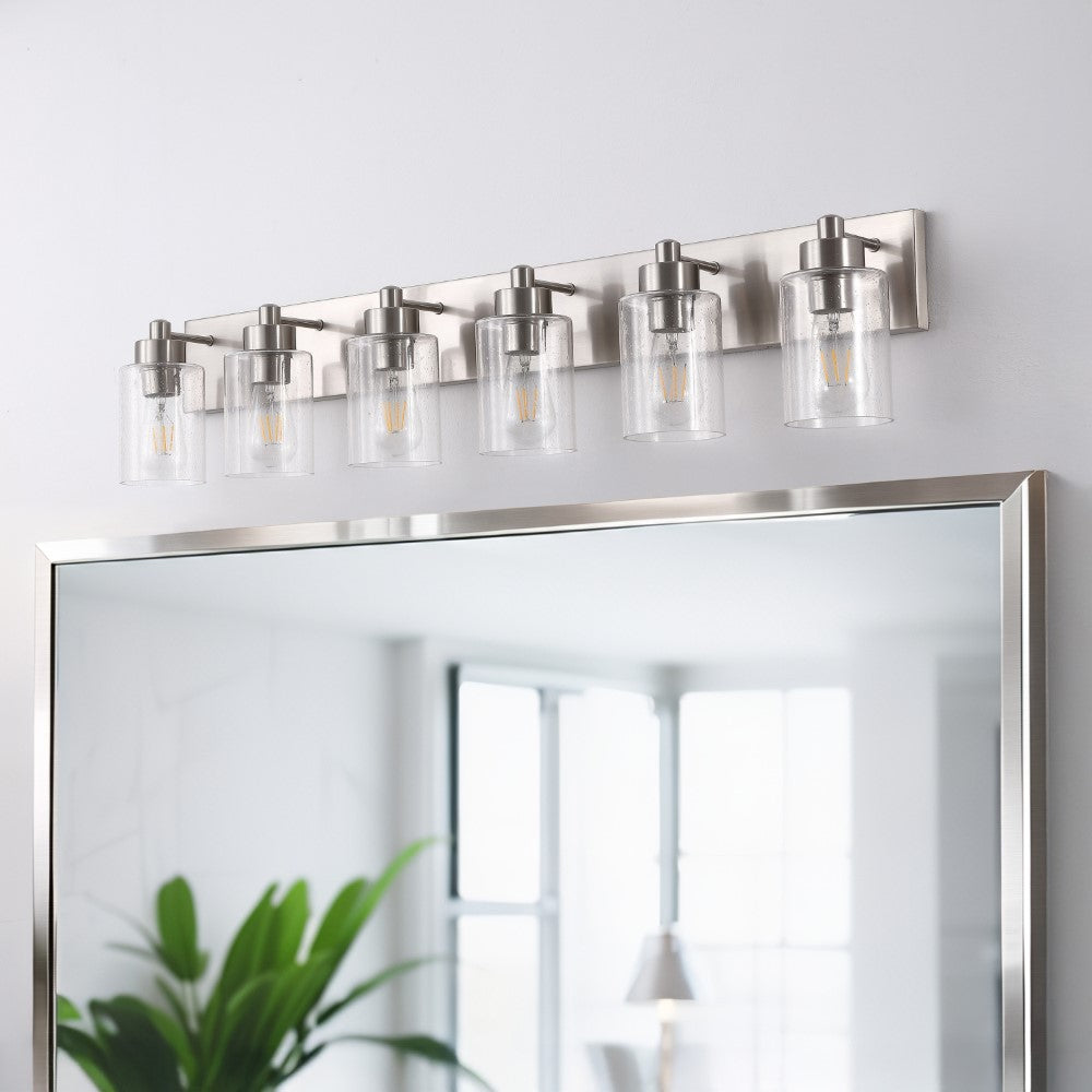 Margaret Seeded Glass/Iron Modern Contemporary LED Vanity Light