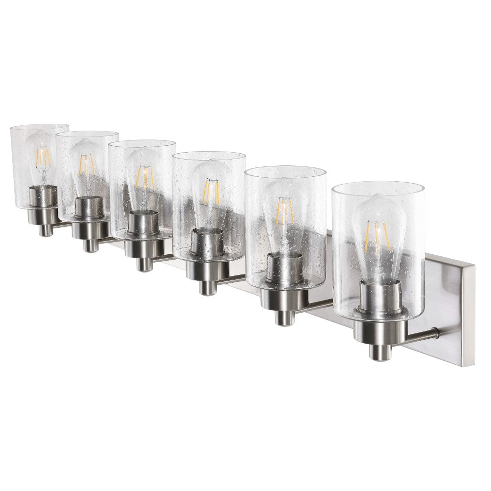 Margaret Seeded Glass/Iron Modern Contemporary LED Vanity Light