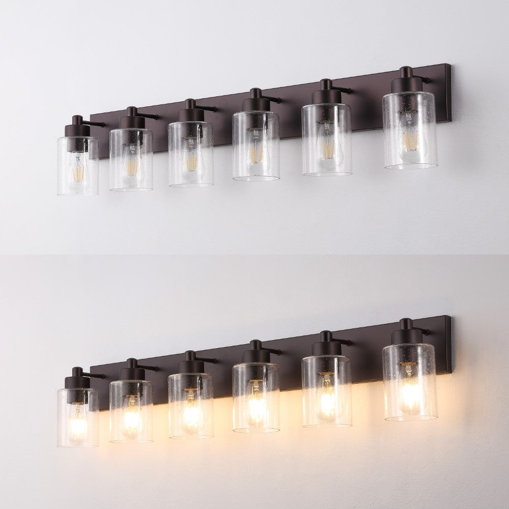 Margaret Seeded Glass/Iron Modern Contemporary LED Vanity Light