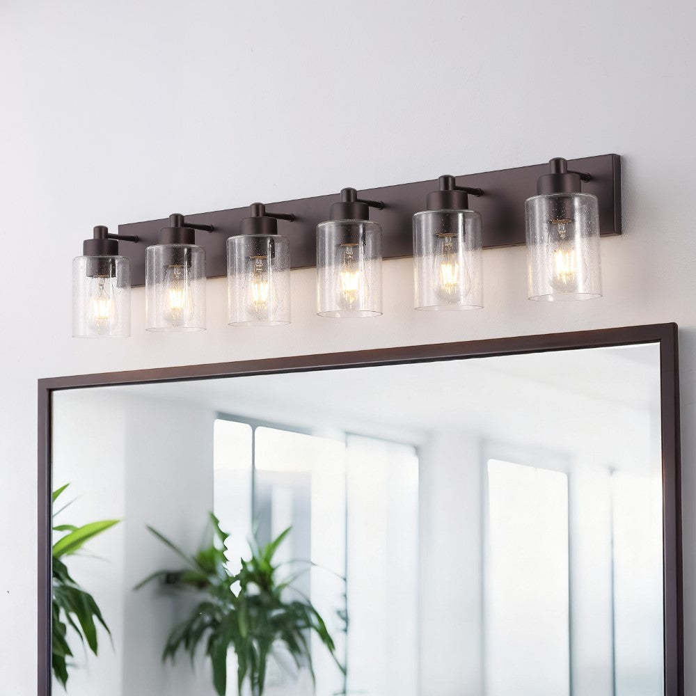 Margaret Seeded Glass/Iron Modern Contemporary LED Vanity Light
