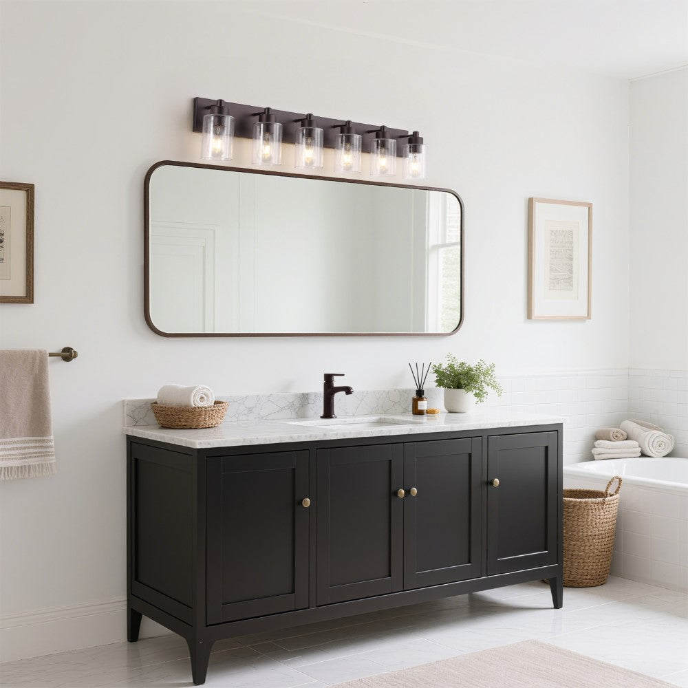 Margaret Seeded Glass/Iron Modern Contemporary LED Vanity Light