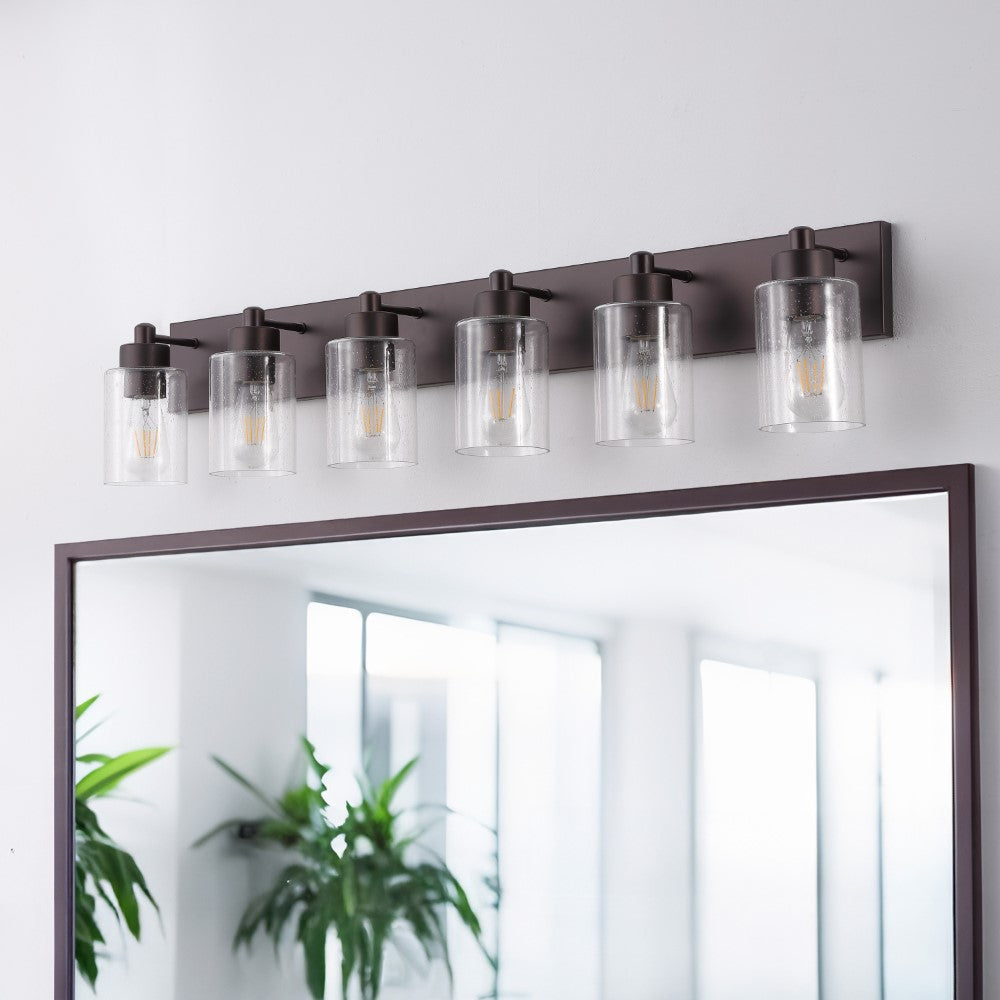 Margaret Seeded Glass/Iron Modern Contemporary LED Vanity Light