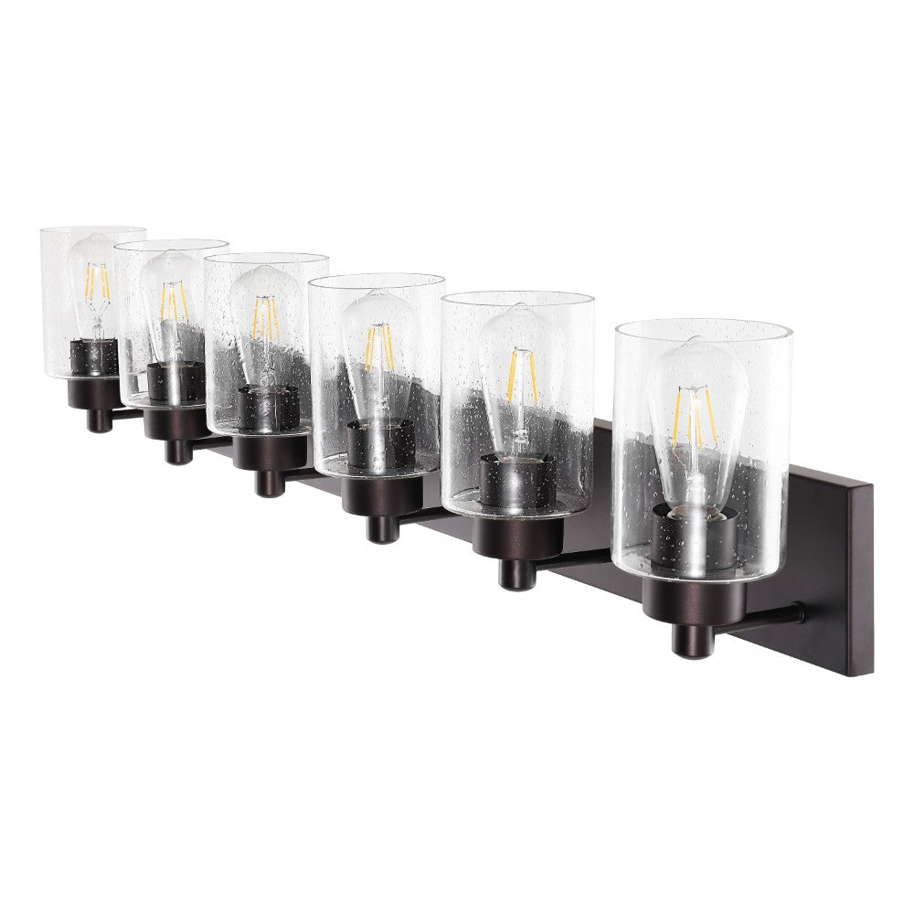 Margaret Seeded Glass/Iron Modern Contemporary LED Vanity Light