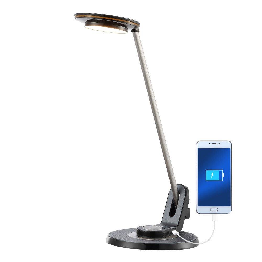 Pena 18.5" Aluminum Contemporary Minimalist Adjustable Dimmable USB Charging LED Task Lamp