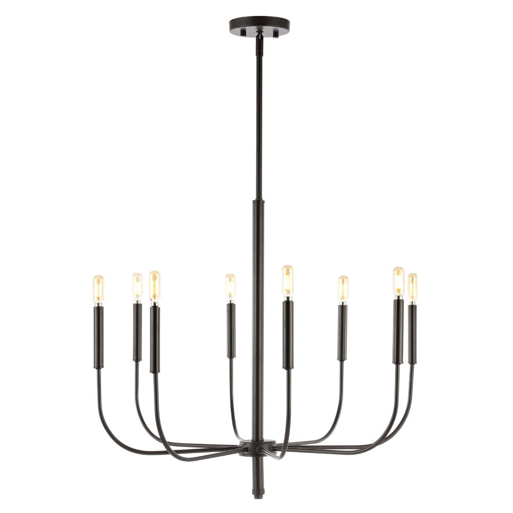 Elegant 27.25" Modern Mid-Century Iron LED Chandelier