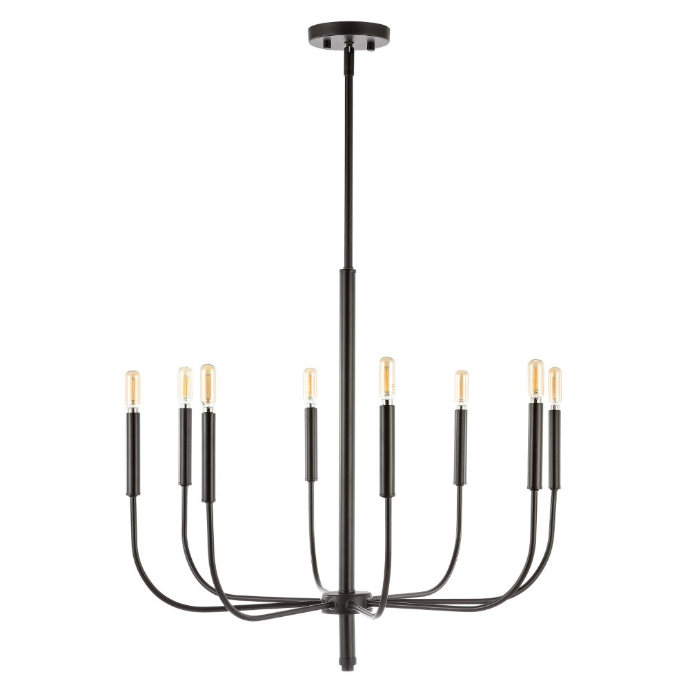Elegant 27.25" Modern Mid-Century Iron LED Chandelier