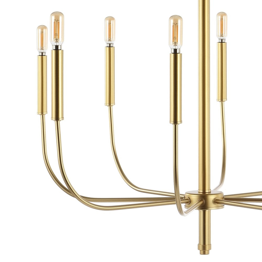 Elegant 27.25" Modern Mid-Century Iron LED Chandelier