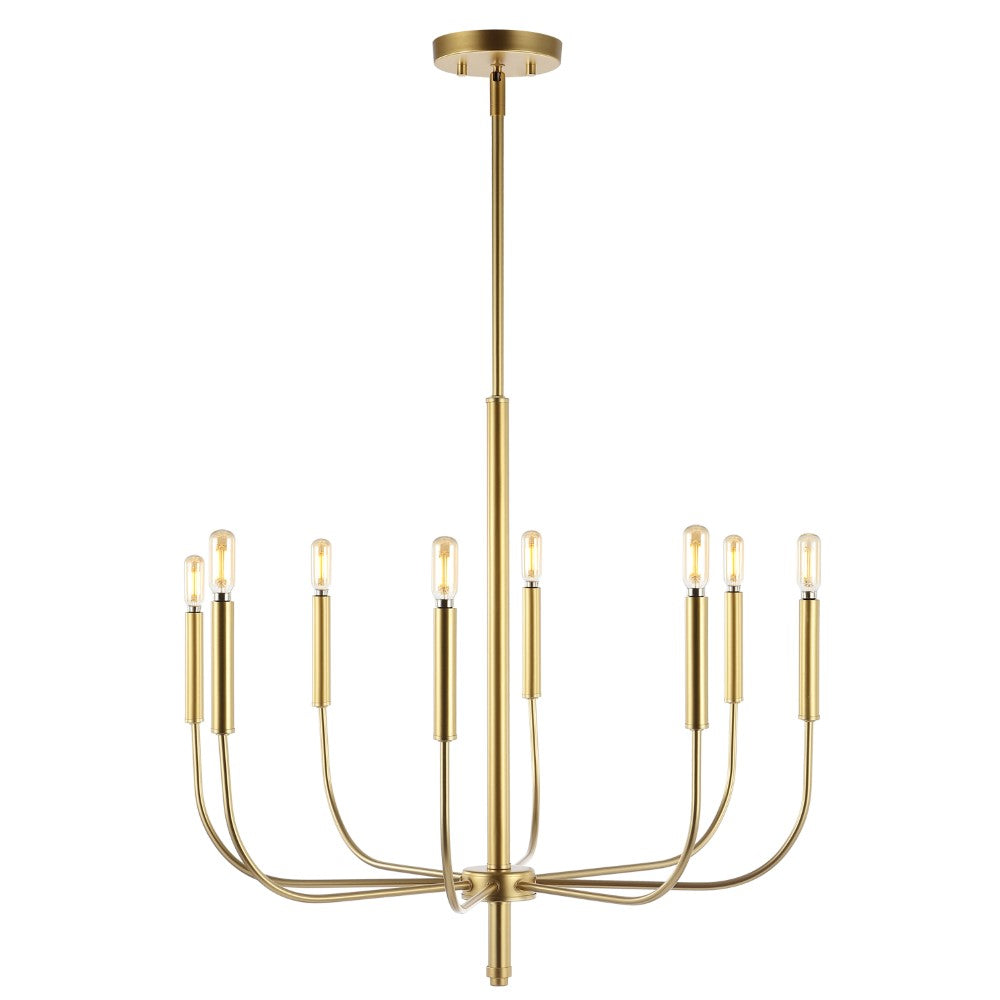 Elegant 27.25" Modern Mid-Century Iron LED Chandelier