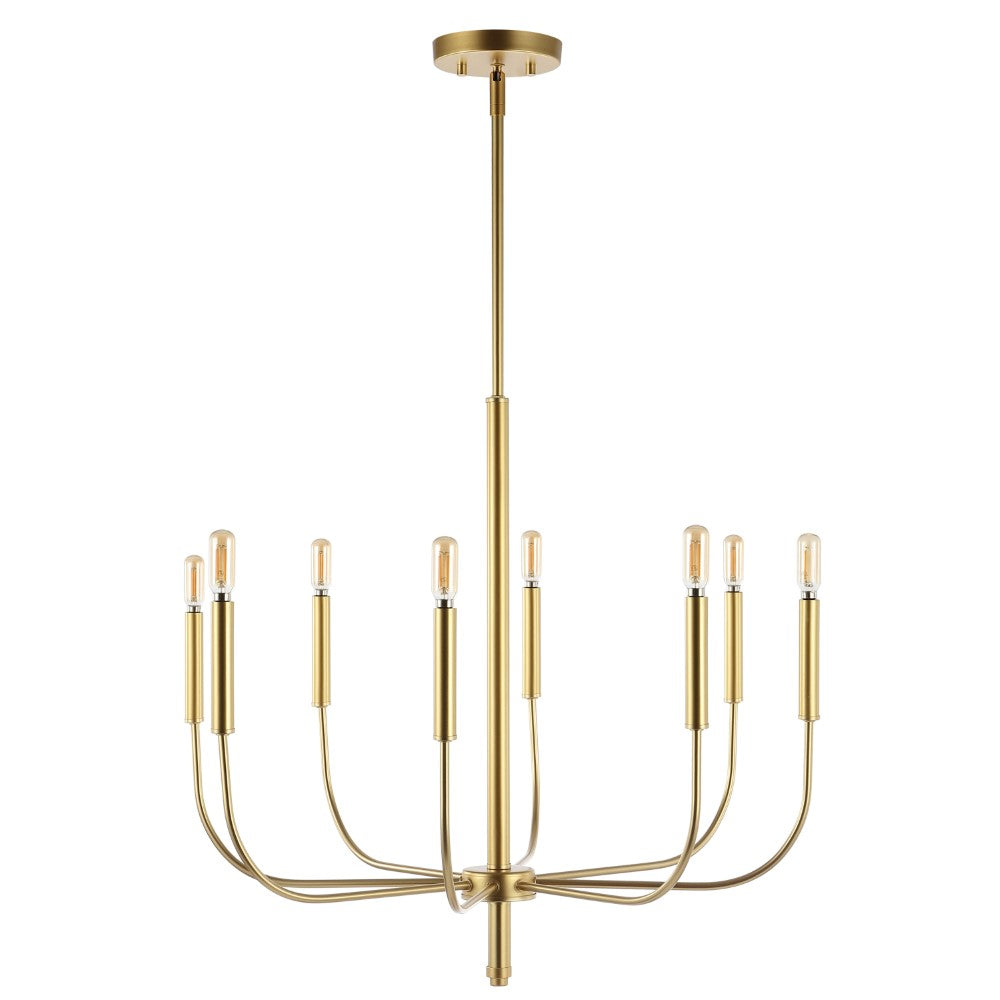 Elegant 27.25" Modern Mid-Century Iron LED Chandelier