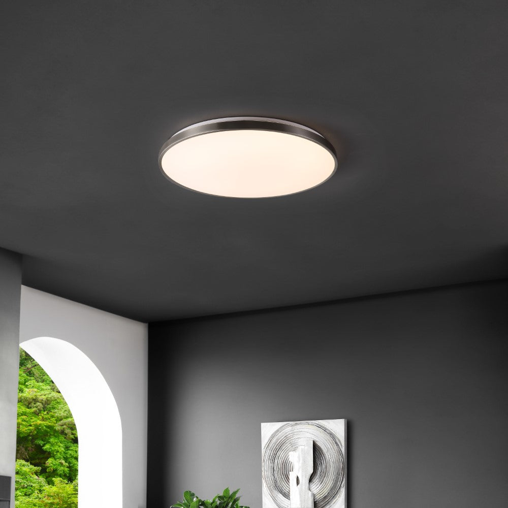 Elgin 21.25" Modern Minimalist Iron Circle Integrated LED Flush Mount