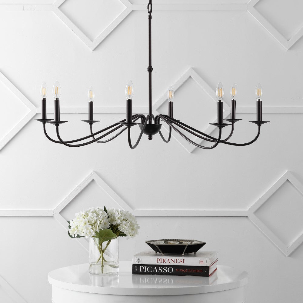 Wells 40" 8-Light Bohemian Farmhouse Iron LED Chandelier